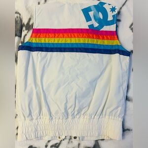 Y2K DC Shoe Co. Ladies Rainbow Button/Zipper Up Puffer Vest - Size Medium/NWOT
